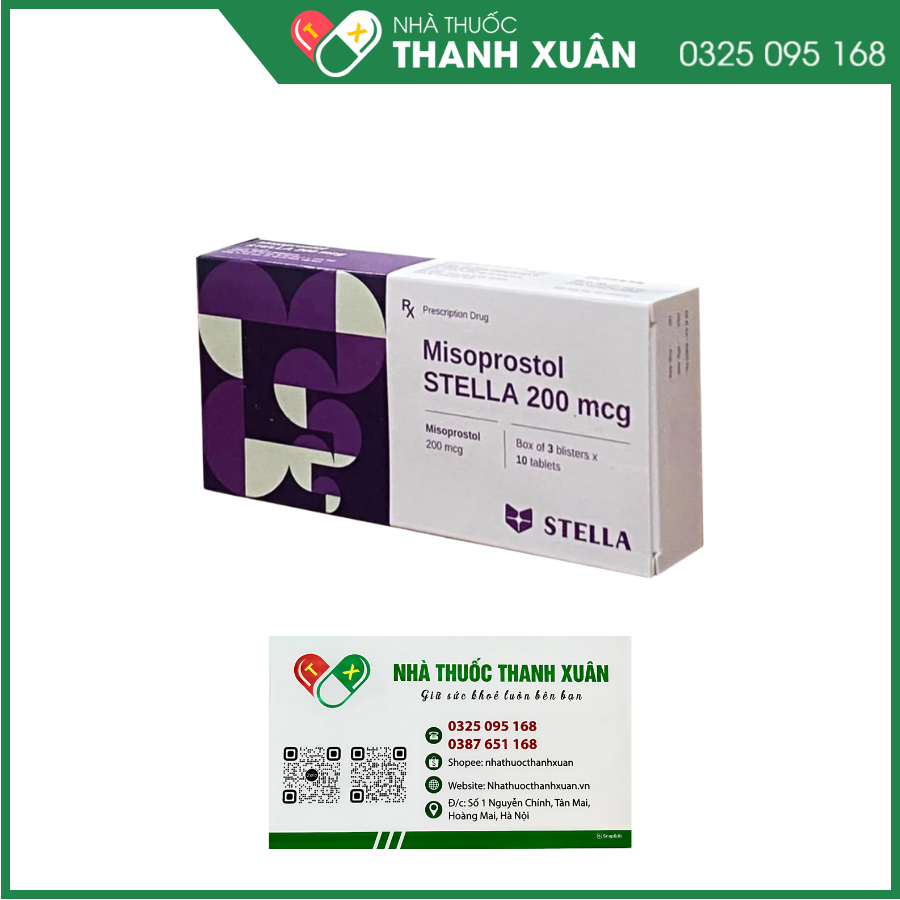 Misoprostol Stella 200 mcg điều trị viêm loét dạ dày- tá tràng